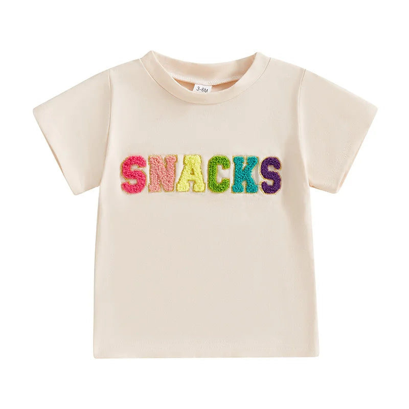 Children s Short Sleeve Tee with Fun Graphic Print and Comfortable Round Neck for Stylish Toddlers - Summer Fashion for Boys