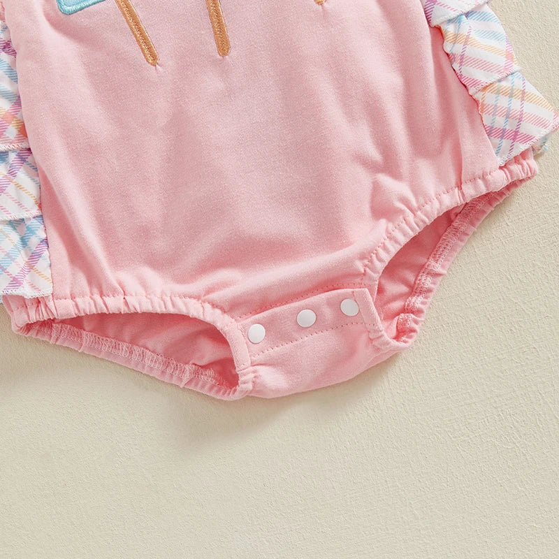 Toddler Girl Sleeveless Romper Adorable Watermelon Print Ruffles Summer Jumpsuit with Matching Headband Set Cute Outfits for