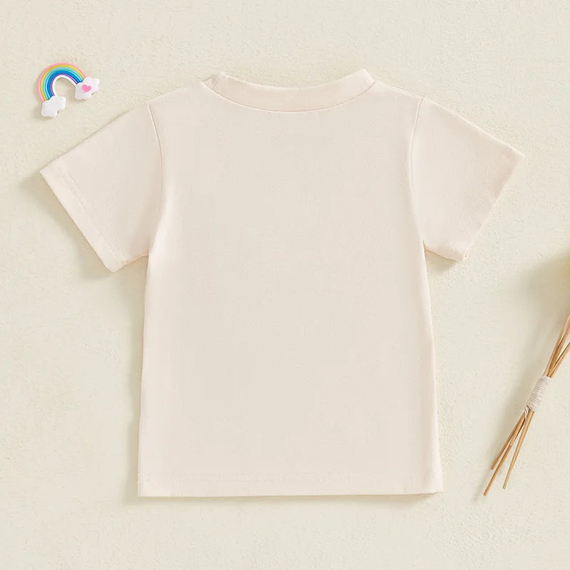 Children s Short Sleeve Tee with Fun Graphic Print and Comfortable Round Neck for Stylish Toddlers - Summer Fashion for Boys
