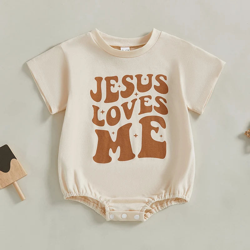 Adorable Toddler Playsuit with Cute Animal Print Round Neck Short Sleeve Baby  for Warm Weather Fun