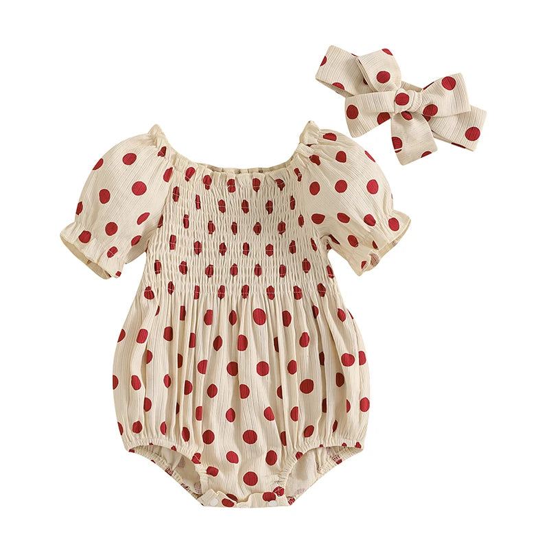 Toddler Girls Floral Print Ruffle Sleeve Romper with Matching Headband Set for Summer Beach Outfit
