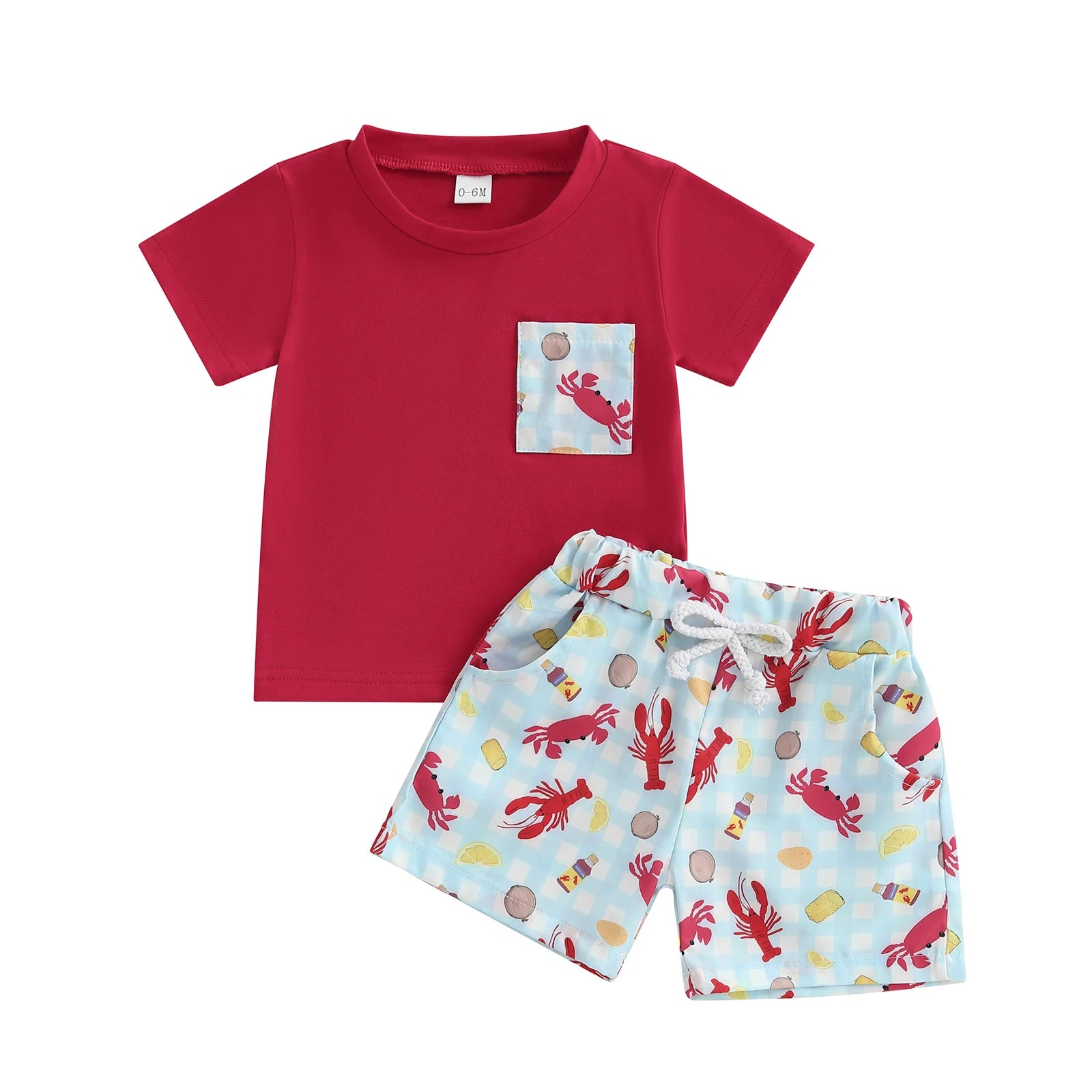 Toddler Boys 2-Piece Outfit Short Sleeve Tee with Fun Dinosaur Print Shorts Set for Summer Playtime