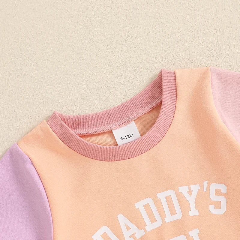 Infant Girl Summer Outfit Set with Cute Letter Print T-shirt and Elastic Waist Shorts for Toddler Girls - 2 Piece Contrast