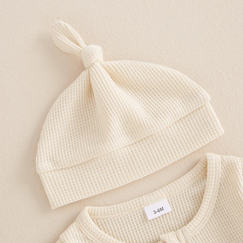 Infant Winter Warm Romper Solid Color Fleece Long Sleeve Hooded Zipper Jumpsuit with Mittens and Booties