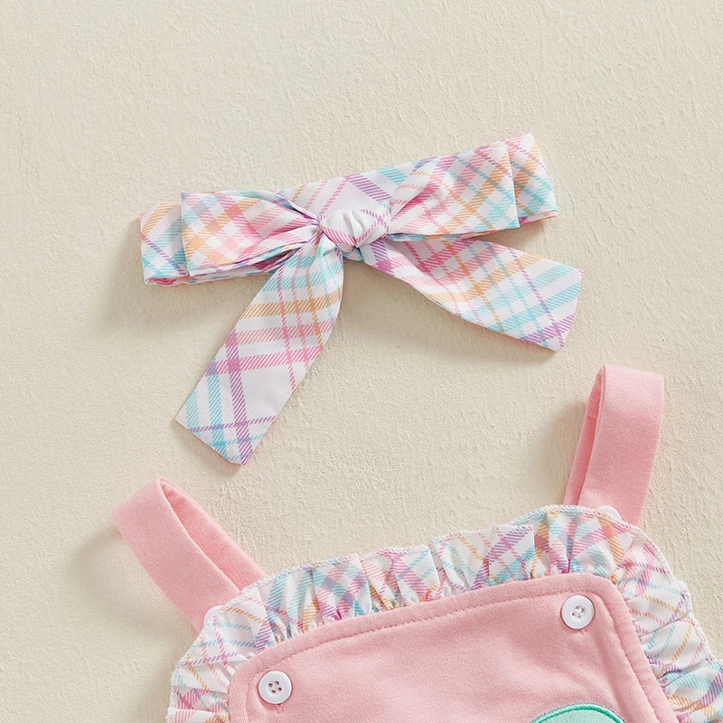 Toddler Girl Sleeveless Romper Adorable Watermelon Print Ruffles Summer Jumpsuit with Matching Headband Set Cute Outfits for