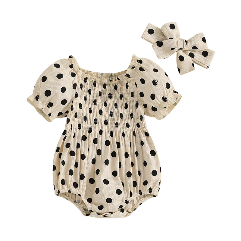 Toddler Girls Floral Print Ruffle Sleeve Romper with Matching Headband Set for Summer Beach Outfit