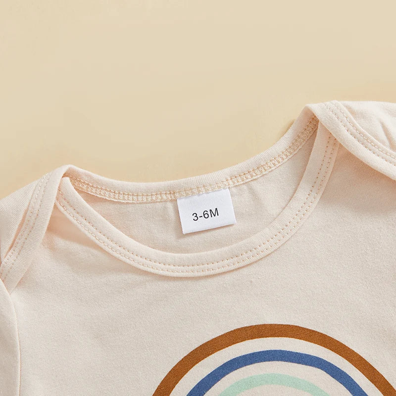 Infant Unisex Jumpsuits Vintage Cap Sleeve Crew Neck Cloud Pattern  Outfit Romper Suit